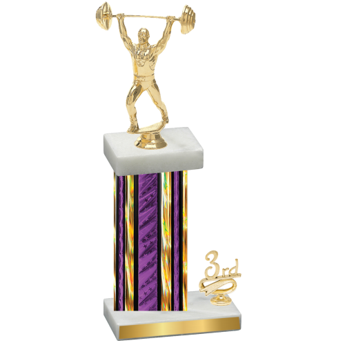 Accented Single Purple Glacier Third Place Weights Trophy