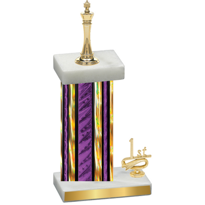 Accented Single Purple Glacier First Place Chess Trophy