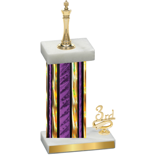 Accented Single Purple Glacier Third Place Chess Trophy