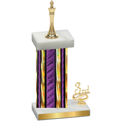 Accented Single Purple Glacier Third Place Chess Trophy