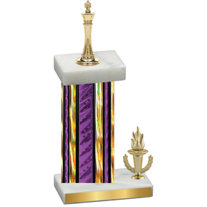 Accented Single Purple Glacier Victory Chess Trophy