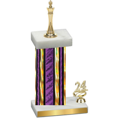 Accented Single Purple Glacier Year Chess Trophy