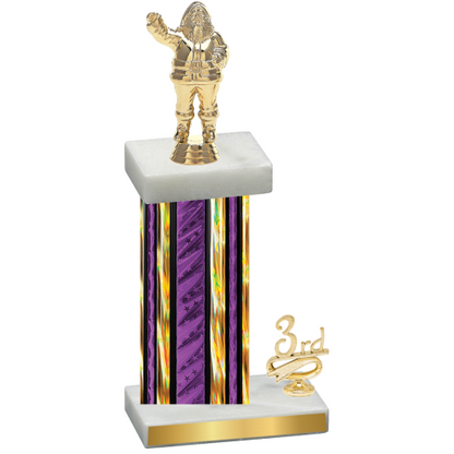 Accented Single Purple Glacier Third Place Holiday Trophy