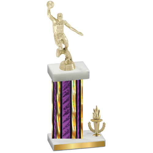 Accented Single Purple Glacier Victory Basketball Trophy