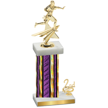 Accented Single Purple Glacier Second Place Flag Football Trophy