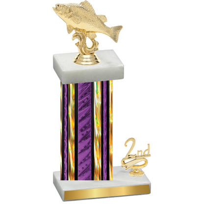 Accented Single Purple Glacier Second Place Fishing Trophy