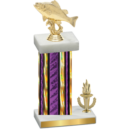 Accented Single Purple Glacier Victory Fishing Trophy