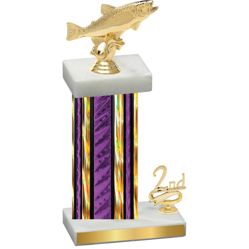 Accented Single Purple Glacier Second Place Fishing Trophy