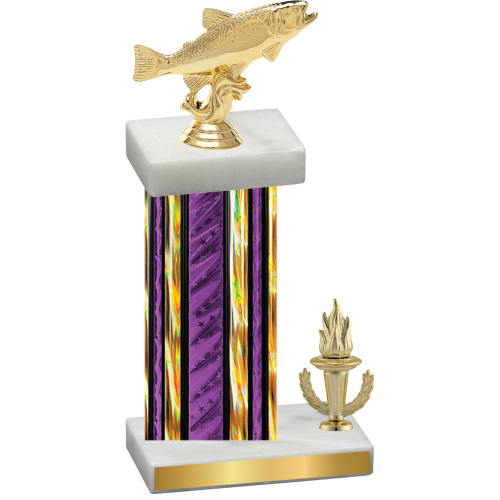 Accented Single Purple Glacier Victory Fishing Trophy