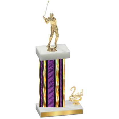 Accented Single Purple Glacier Second Place Golf Trophy