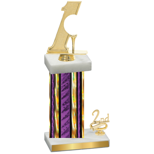 Accented Single Purple Glacier Second Place Golf Trophy