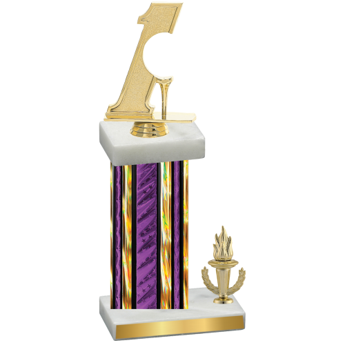 Accented Single Purple Glacier Victory Golf Trophy