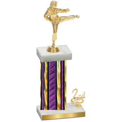 Accented Single Purple Glacier Second Place Karate Trophy