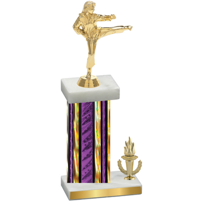 Accented Single Purple Glacier Victory Karate Trophy