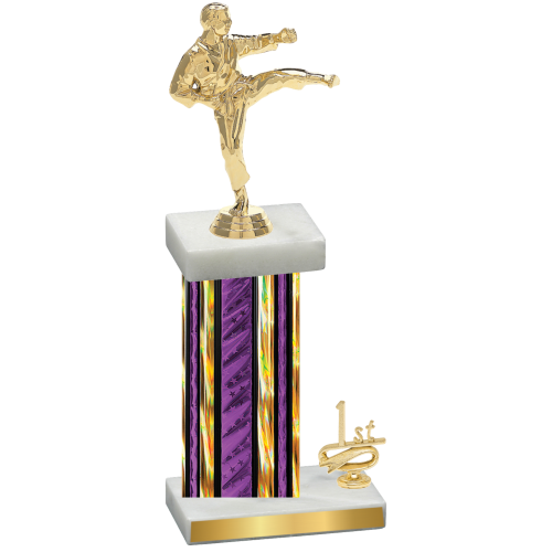 Accented Single Purple Glacier First Place Karate Trophy