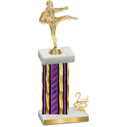 Accented Single Purple Glacier Second Place Karate Trophy