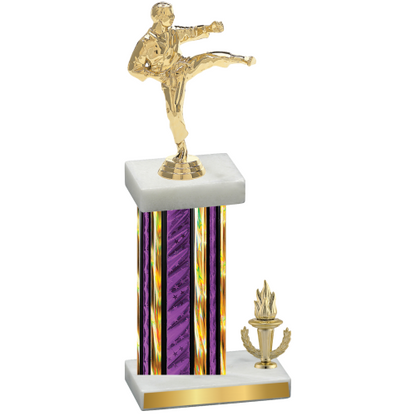 Accented Single Purple Glacier Victory Karate Trophy