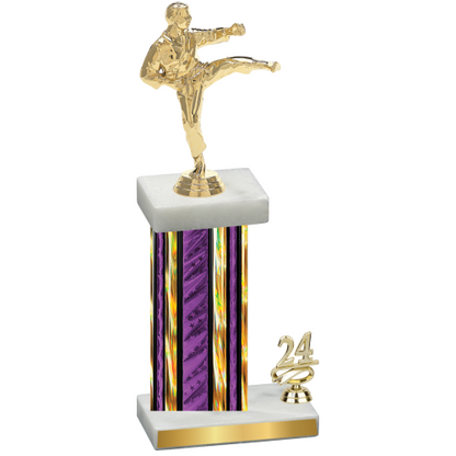 Accented Single Purple Glacier Year Karate Trophy