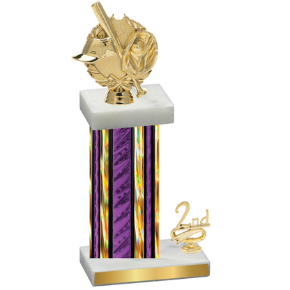 Accented Single Purple Glacier Second Place Baseball Trophy