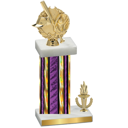 Accented Single Purple Glacier Victory Baseball Trophy