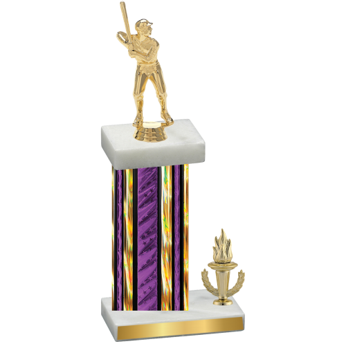 Accented Single Purple Glacier Victory Baseball Trophy