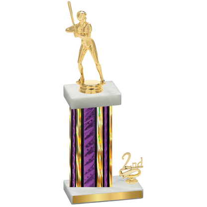 Accented Single Purple Glacier Second Place Softball Trophy