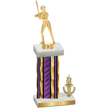 Accented Single Purple Glacier Victory Softball Trophy