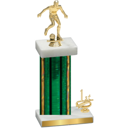 Accented Single Green Glacier First Place Soccer Trophy