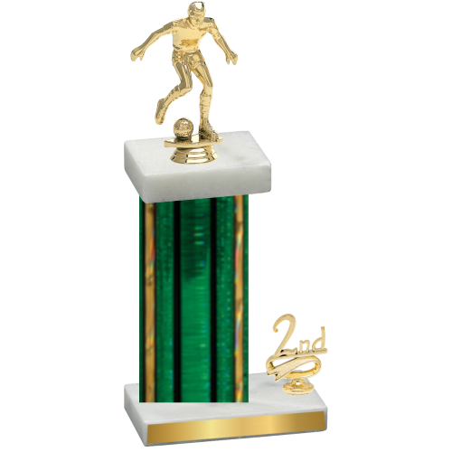 Accented Single Green Glacier Second Place Soccer Trophy