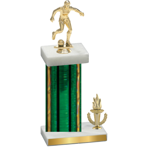 Accented Single Green Glacier Victory Soccer Trophy