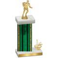 Accented Single Green Glacier First Place Rugby Trophy