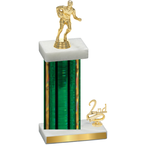 Accented Single Green Glacier Second Place Rugby Trophy