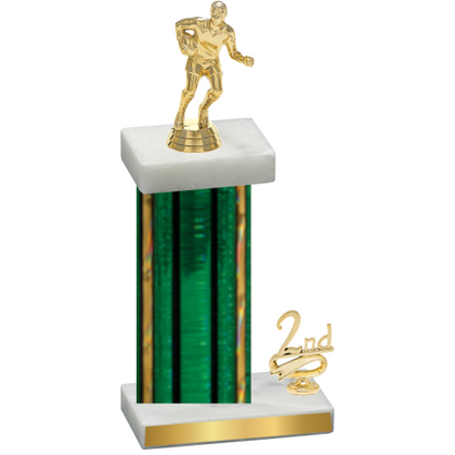 Accented Single Green Glacier Second Place Rugby Trophy