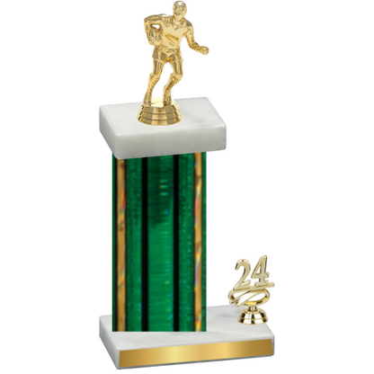 Accented Single Green Glacier Year Rugby Trophy