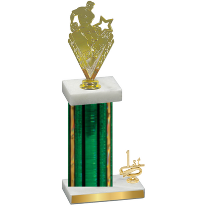 Accented Single Green Glacier First Place Rugby Trophy