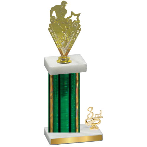 Accented Single Green Glacier Third Place Rugby Trophy