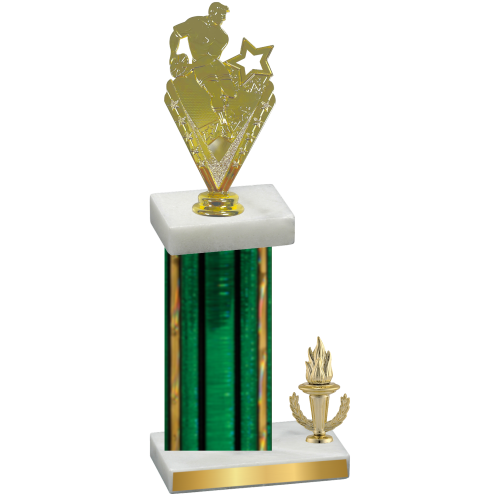 Accented Single Green Glacier Victory Rugby Trophy