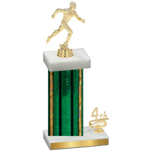 Accented Single Green Glacier Fourth Place Running Trophy