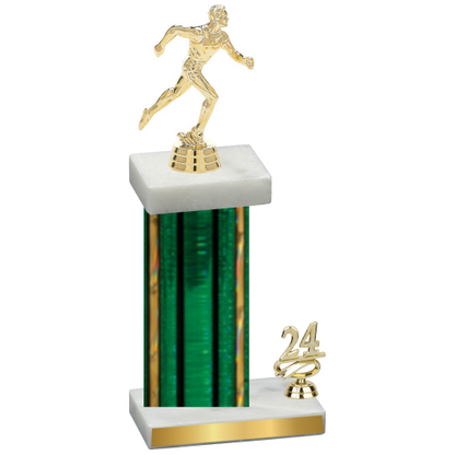 Accented Single Green Glacier Year Running Trophy