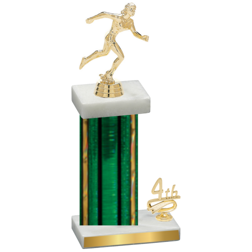 Accented Single Green Glacier Fourth Place Running Trophy