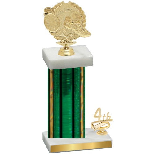Accented Single Green Glacier Fourth Place Running Trophy
