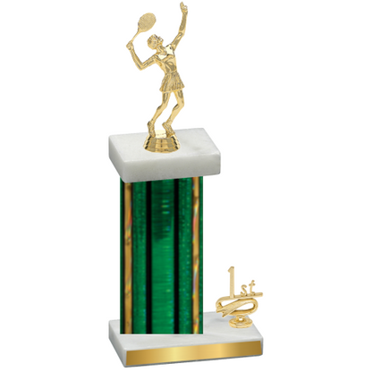 Accented Single Green Glacier First Place Tennis Trophy