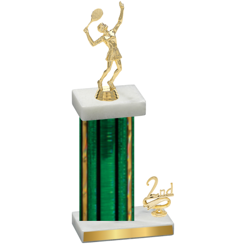 Accented Single Green Glacier Second Place Tennis Trophy