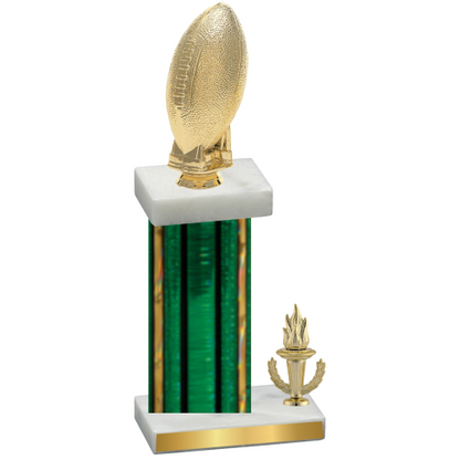 Accented Single Green Glacier Victory Football Trophy