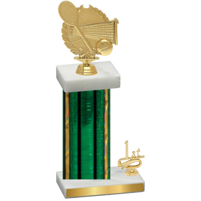 Accented Single Green Glacier First Place Tennis Trophy