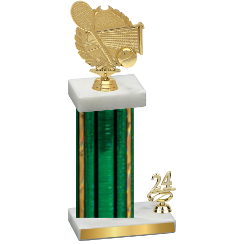 Accented Single Green Glacier Year Tennis Trophy