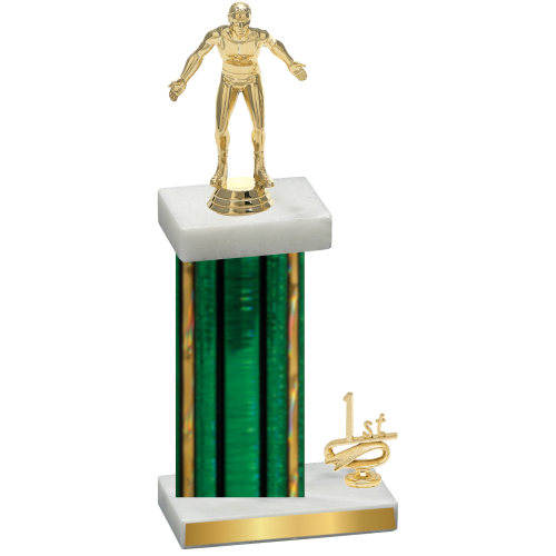 Accented Single Green Glacier First Place Wrestling Trophy