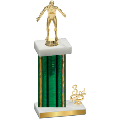 Accented Single Green Glacier Third Place Wrestling Trophy