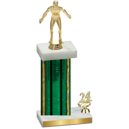 Accented Single Green Glacier Year Wrestling Trophy