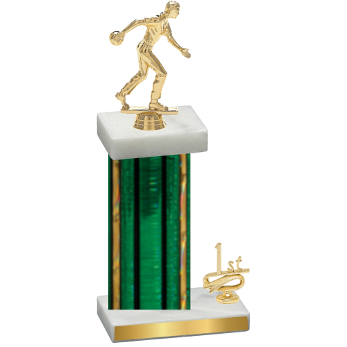 Accented Single Green Glacier First Place Bowling Trophy